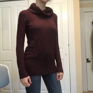 LOFT dark wine cowl neck